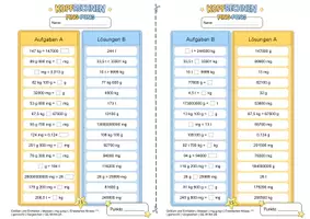 Vorschau - Arbeitsblätter - Massen / Gewichte umwandeln trainieren mit der Ping-Pong-Methode (Erweitertes Niveau ***) - Seite 3