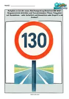 Vorschau - Arbeitsblätter - Tempolimit auf Autobahnen – Argumentatives Schreiben Abschlussprüfung Deutsch 2027 RS BW - Deckblatt