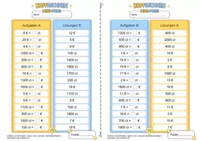 Vorschau - Arbeitsblätter - Geldwerte umwandeln (Anbahnendes Niveau) | Ping-Pong-Mathematik - Seite 3