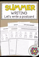 Vorschau - Arbeitsblätter - Writing Practice - Write a postcard from your summer holidays (Worksheet 2fach differenziert) - Deckblatt