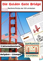 Vorschau - Arbeitsblätter - Die Golden Gate Bridge: Hängebrücke & San Francisco - Deckblatt