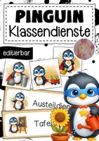 Vorschau - Anderer Materialtyp - Pinguinklasse Klassendienste Klassentier Pinguin - Deckblatt