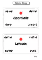 Vorschau - Stationenlernen - Kärtchenspiel-Possessivpronomen-Thema _Schule_Schulsachen - Seite 3