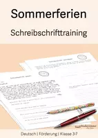 Vorschau - Arbeitsblätter - Sommerferien - Schreibschrifttraining - Klasse 3-7 - Deckblatt