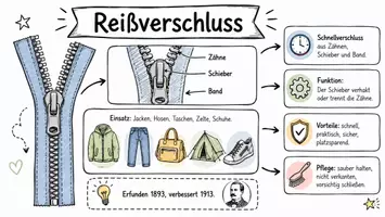 Vorschau - Arbeitsblätter - Arbeitsblätter zum Thema "Reißverschluss" + Lösung & MP3 + Mindmap + Infografik - Seite 1