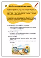 Vorschau - Arbeitsblätter - Ein Sommergedicht verfassen (Deutsch 5-6) - Seite 1
