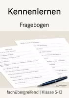 Vorschau - Spiele - Fragebogen zum Kennenlernen neuer SuS/ Klasse - Deckblatt