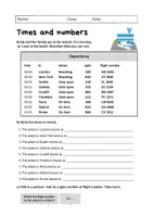 Vorschau - Arbeitsblätter - Times and Numbers (Airport): Vocabulary and Speaking (English) - Seite 1