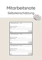 Vorschau - Anderer Materialtyp - Mitarbeitsnote Selbsteinschätzung - Deckblatt