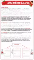 Vorschau - Arbeitsblätter - 🔥 Kalorien – Wie unser Körper Energie gewinnt und verbraucht - Seite 1