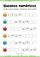 Vista previa - Unidades / Secuencias / Situaciones de Aprendizaje - 🐛 GUSANOS NUMÉRICOS: SERIES Y CÁLCULO MENTAL - Portada
