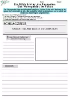 Vorschau - Arbeitsblätter - Zeitungsartikel zum Wohnviertel „die Mutprobe" - Deckblatt