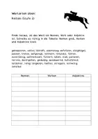 Vorschau - Arbeitsblätter - Wortarten Reiten - Nomen, Verben & Adjektive üben - Seite 1