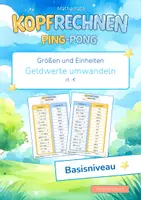 Vorschau - Arbeitsblätter - Geldwerte umwandeln (Basisniveau *) | Ping-Pong-Mathematik - Deckblatt