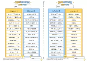 Vorschau - Arbeitsblätter - Geldwerte umwandeln (Erweitertes Niveau ***) | Ping-Pong-Mathematik - Seite 3