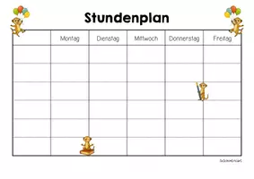 Vorschau - Arbeitsblätter - Erdmännchenklasse - Stundenplan (Klassentier) - Seite 2