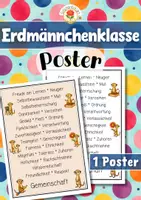 Vorschau - Poster - Erdmännchenklasse - Poster | Klassenraumdekoration (Klassentier) - Deckblatt