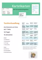 Vorschau - Merkblätter - Tarifverhandlungen -- Karteikarten & Test - Deckblatt