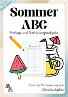 Vorschau - Arbeitsblätter - Sommer-ABC Vorlage mit Schmuckrahmen - Deckblatt