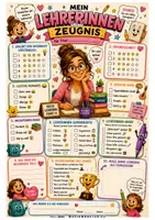 Vorschau - Arbeitsblätter - LEHRERZEUGNIS - ABSCHIED FÜR LEHRER LEHRERINNEN - qlixu - Seite 1