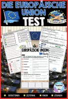 Vorschau - Arbeitsblätter - Europa & EU Test - Entstehung • Euro • Mitgliedsstaaten • Binnenmarkt • EU Organe • Europa ≠ EU - Deckblatt