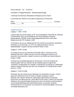 Vorschau - Arbeitsblätter - Klausur - Stoffwechselphysiologie, Entkopplung der Glykolyse - Deckblatt