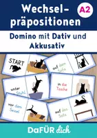 Vorschau - Arbeitsblätter - Wechselpräpositionen mit Akkusativ und Dativ Domino A2 - Deckblatt