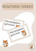 Vorschau - Anderer Materialtyp - Hausigutscheine Fuchsklasse - Deckblatt