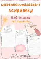 Vorschau - Arbeitsblätter - Schreiben in der Mittelschule | 8 Seiten Wiederholungsgeheft | ideal zum Schuljahresende | Deutsch | Klasse 5 und 6 - Deckblatt