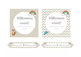 Vorschau - Bildkarten - Willkommen zurück Kärtchen + Bleistiftfähnchen - Seite 2