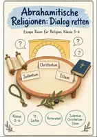 Vorschau - Stationenlernen - Abrahamitische Religionen Klasse 5-6: Escape Room - Deckblatt