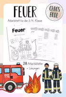 Vorschau - Unterrichtsreihen - Feuer und Feuerwehr - Arbeitsblätter für die 3./.4. Klasse - Deckblatt