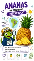 Vorschau - Bildkarten - QUAPPIZ Kindernews: Woher stammt die Ananas? - Deckblatt
