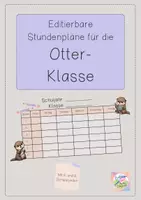 Vorschau - Bildkarten - Editierbare Stundenpläne für deine Otter-Klasse - Deckblatt
