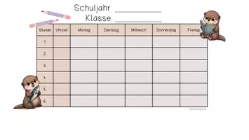 Vorschau - Bildkarten - Editierbare Stundenpläne für deine Otter-Klasse - Seite 2