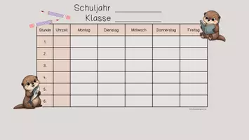 Vorschau - Bildkarten - Editierbare Stundenpläne für deine Otter-Klasse - Seite 3