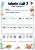 Vorschau - Arbeitsblätter - Zahlenraum bis 100 und Grundrechnen Klasse 2 | Materialpaket | 20 PDFs mit 140 Arbeitsblättern - Seite 3