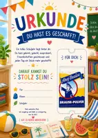 Vorschau - Poster - Urkunde Schulschluss - Ahoi Brause - Deckblatt