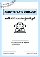 Vorschau - Unterrichtsreihen - Arbeitsplatzerkundung Zuhause Projektmappe - Deckblatt