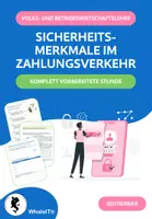 Vorschau - Arbeitsblätter - Sicherheitsmerkmale im Zahlungsverkehr - Komplette Unterrichtsstunde - Deckblatt
