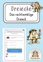Vorschau - Arbeitsblätter - Dreiecke: Das rechtwinklige Dreieck und Winkelarten - Deckblatt