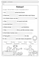 Vorschau - Arbeitsblätter - Lückentexte im Sommer I 1. und 2. Klasse - Seite 1