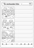 Vorschau - Fördermaterial/Inklusion - Bildergeschichte schreiben – Die verschwundene Katze | Deutsch Klasse 3/4 - Seite 2