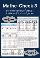 Vorschau - Arbeitsblätter - Bereit für die 3. Klasse – Mathe Check (Plus & Minus, 2 Arbeitsblätter) - Deckblatt
