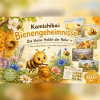 Vorschau - Bildkarten - Kamishibai Bienen Geschichte | Kita Projekt Bienen | Bildkarten Kindergarten | Bienengeheimnisse | Vorschule Natur lernen | PDF Download - Deckblatt