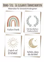 Vorschau - Bildkarten - Boho Danke-Karten für Kinder - Abschied & Schuljahresende - Deckblatt