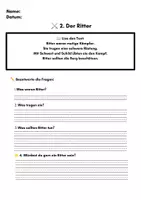 Vorschau - Stundenentwürfe - Ritterburg – Lesetexte & Arbeitsblätter (Klasse 2–4) | Differenziert mit ⭐ & 2 Lineaturen - Seite 3