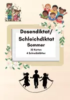 Vorschau - Stundenentwürfe - Dosendiktat / Schleichdiktat Sommer & Sommerferien ☀️🍦 (32 Karten + 2 Lineaturen) - Deckblatt
