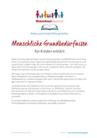Vorschau - Arbeitsblätter - Menschliche Grundbedürfnisse – für Kinder erklärt - Deckblatt