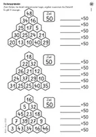Vorschau - Arbeitsblätter - Rechenpyramiden im ZR 100 - Finde Paare (Zahlzerlegung, Kopfrechnen und Knobeln) - Seite 1
